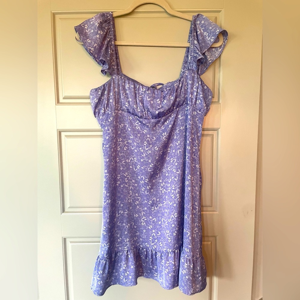 ZARA M floral purple mini dress